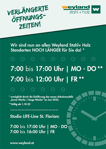 Verlängerte Öffnungszeiten