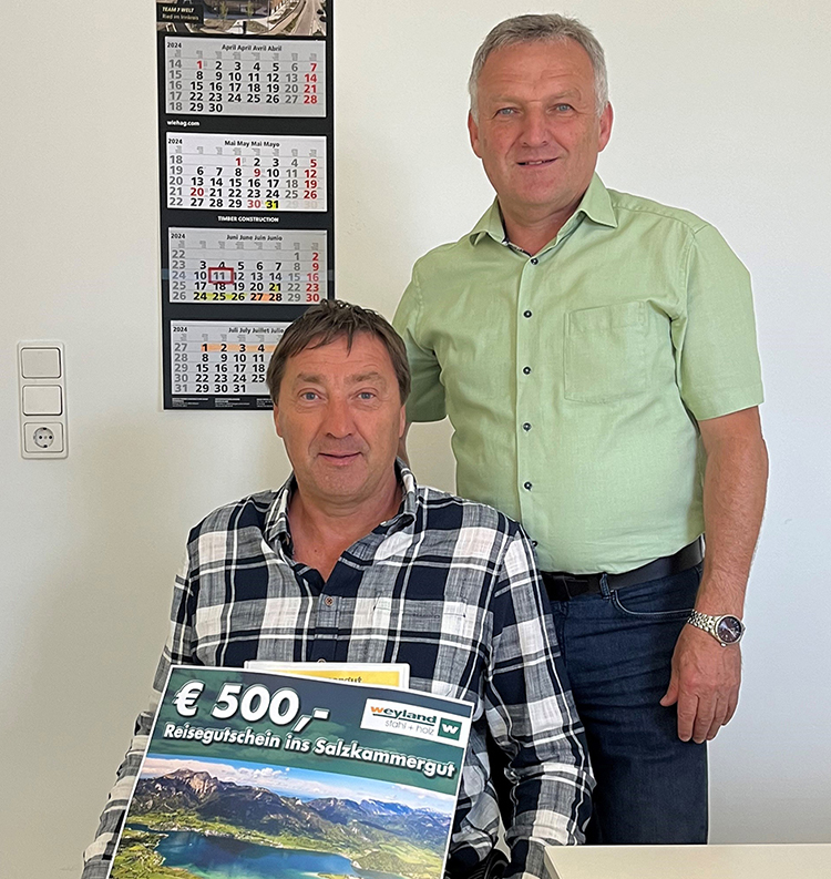 Gewinnübergabe Reisegutschein